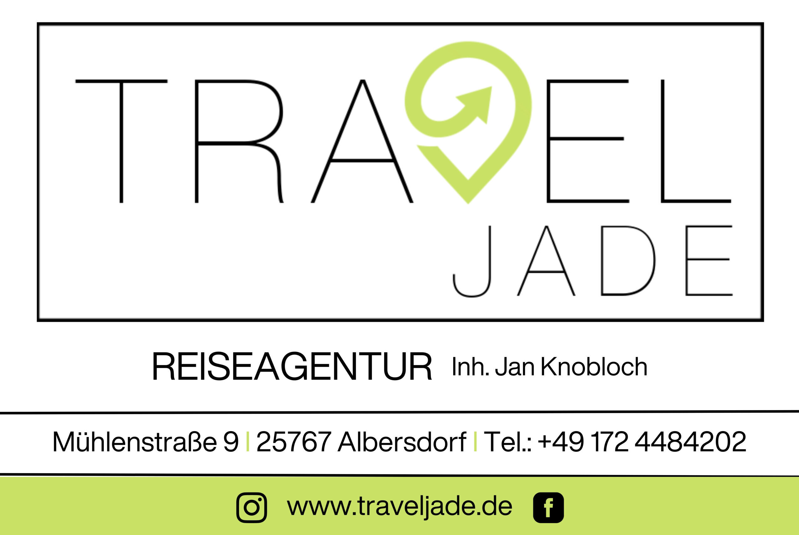 Travel Jade - Reiseagentur Visitenkarte